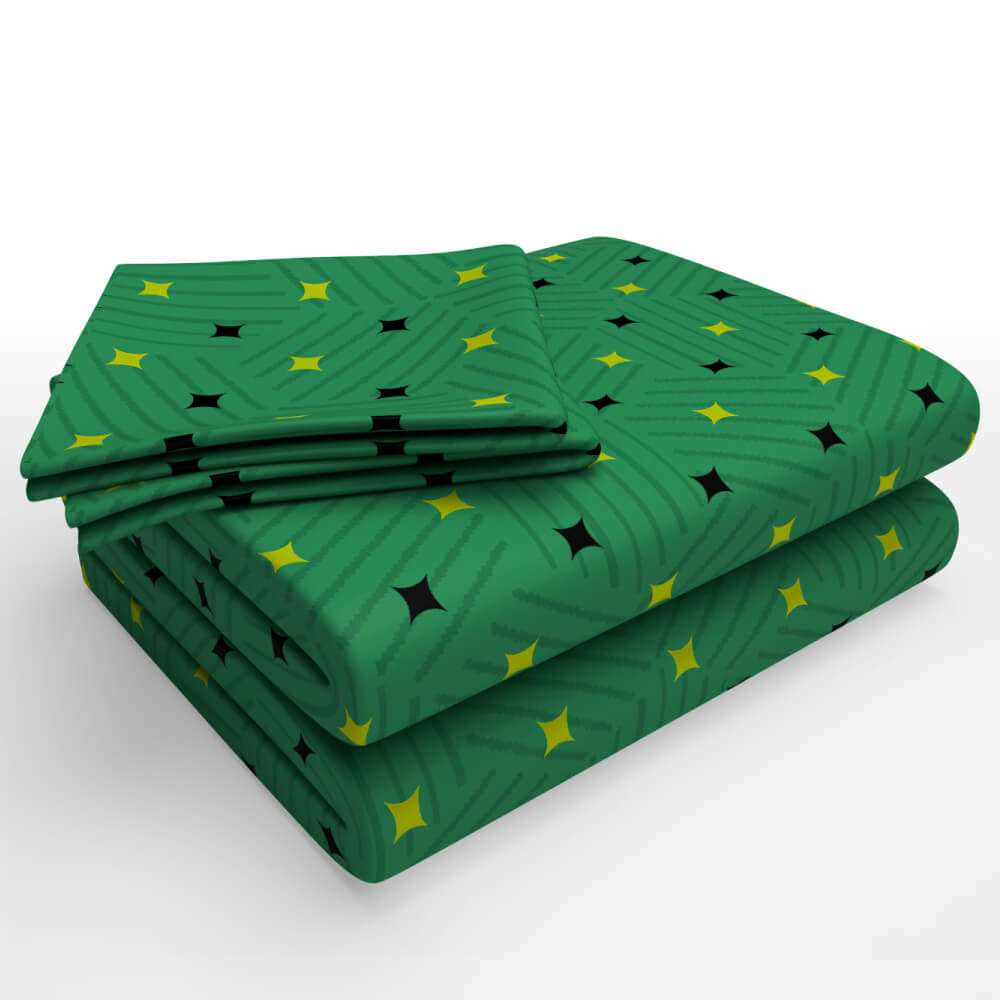 best jade green geometric super king size cotton folded bedsheets